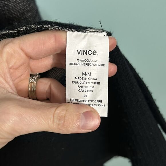 Vince Variegated Wool/Cashmere Striped Wrap Cardigan - Picture 7 of 9